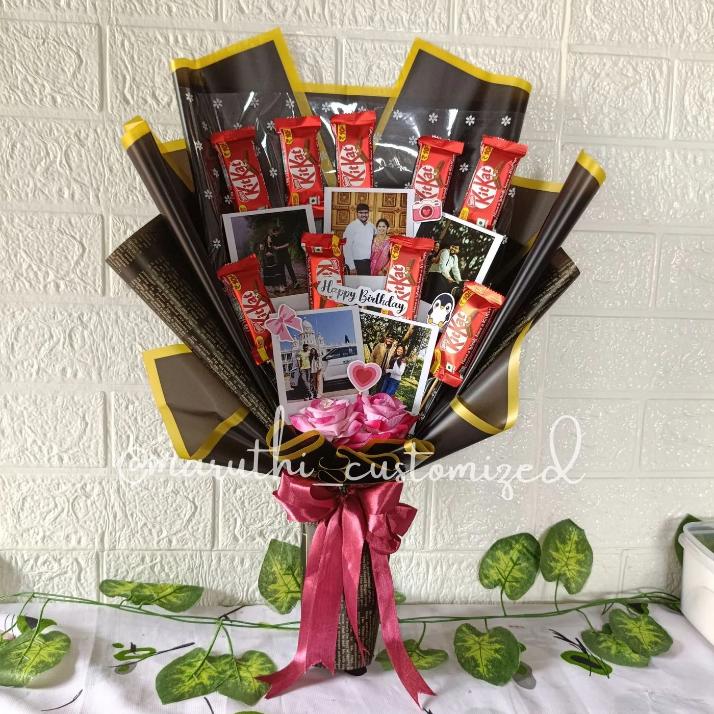 Birthday polaroids with Chocolate Bouquet 1