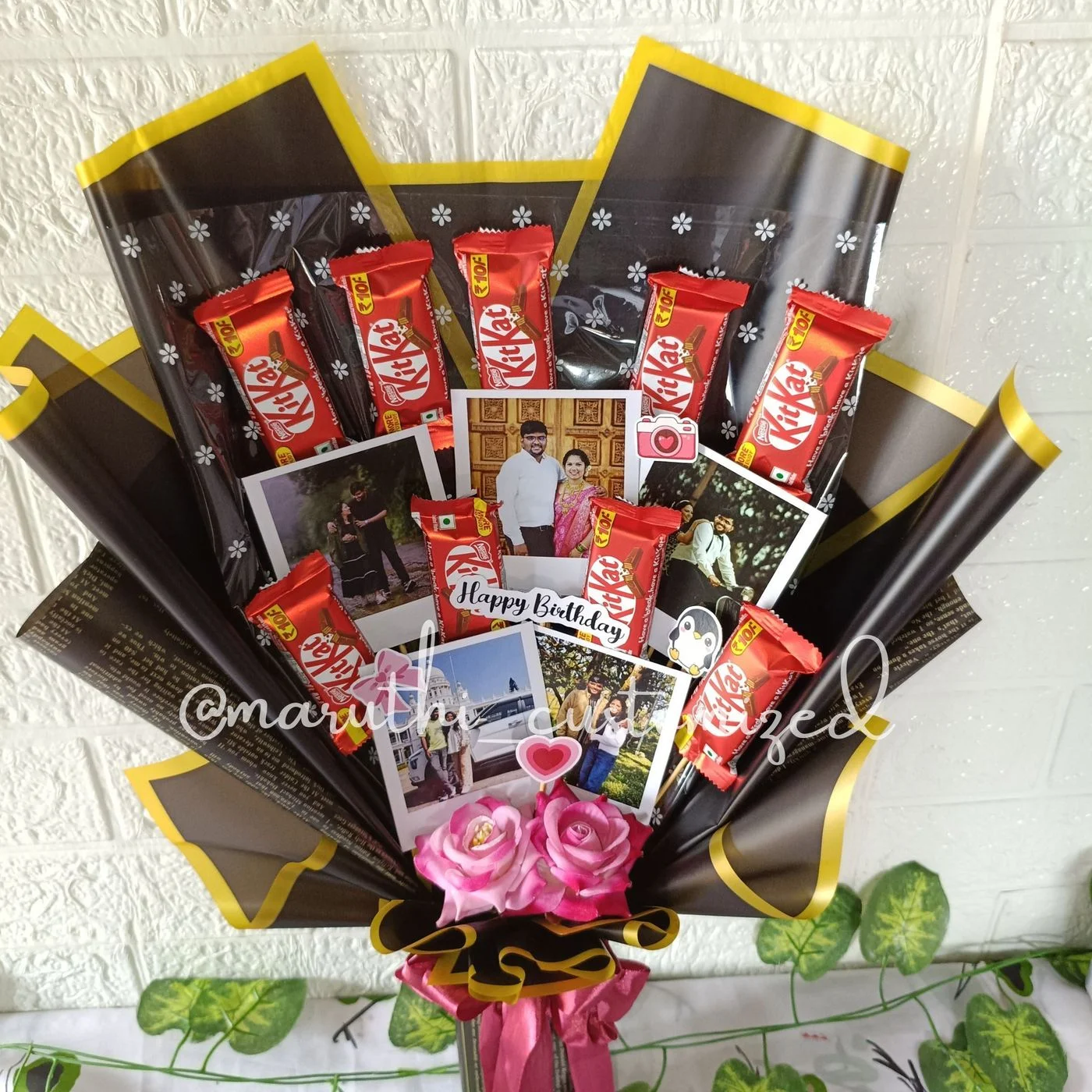 Birthday polaroids with Chocolate Bouquet 2