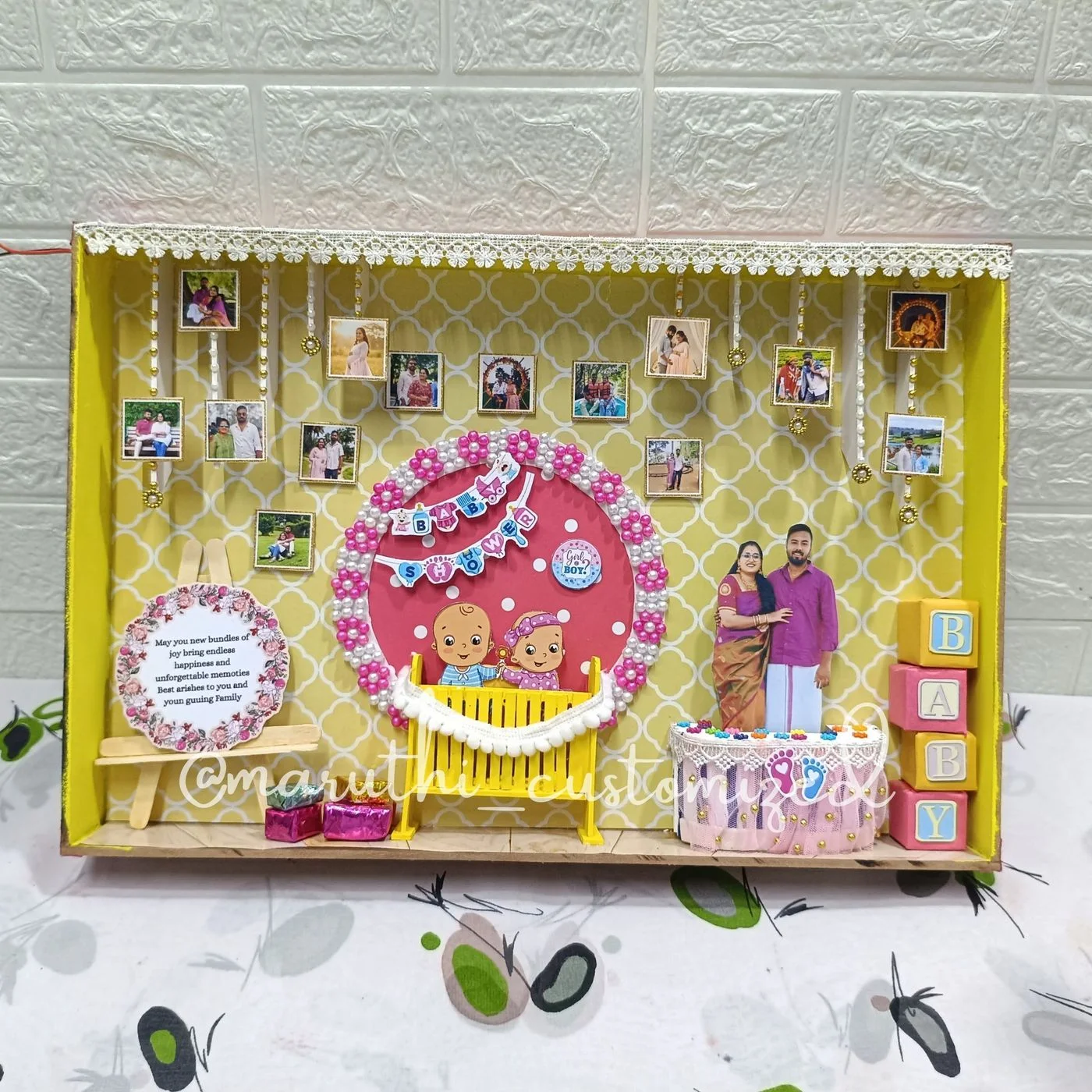 3D Miniature Baby Shower with light 2