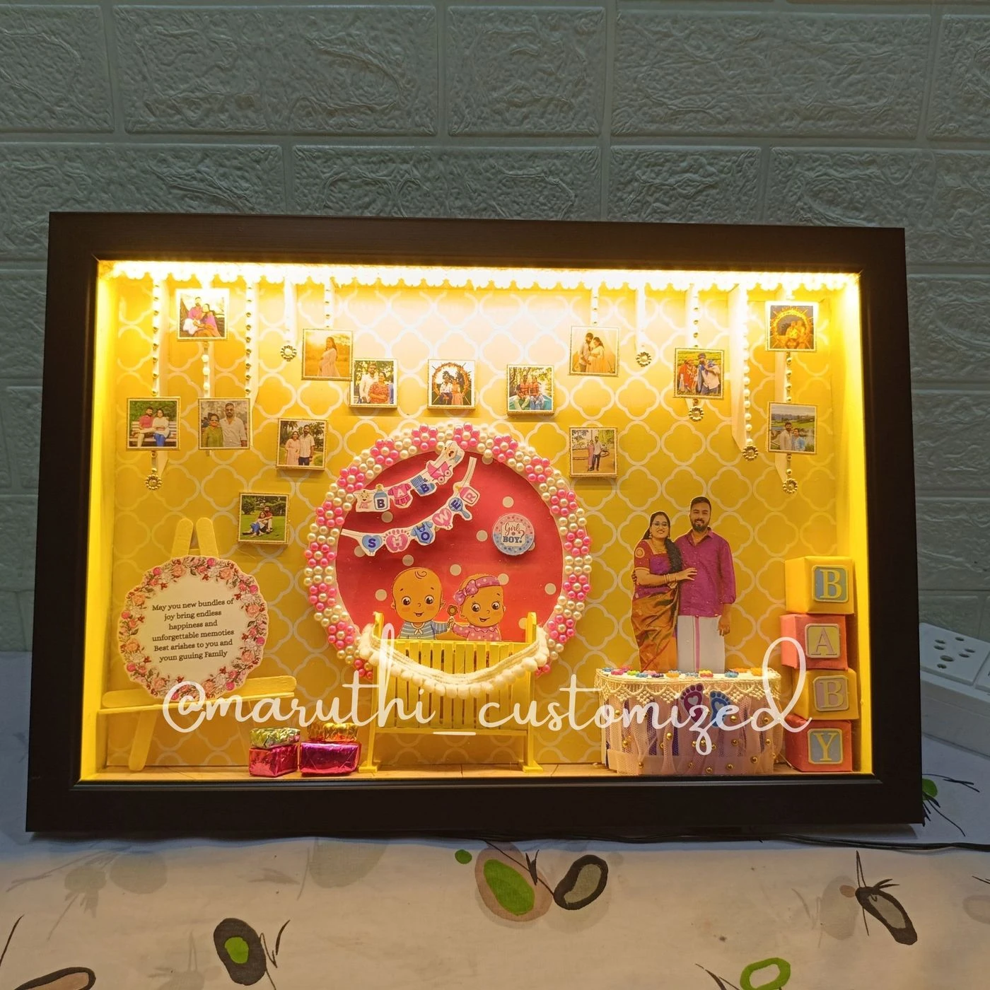 3D Miniature Baby Shower with light 3