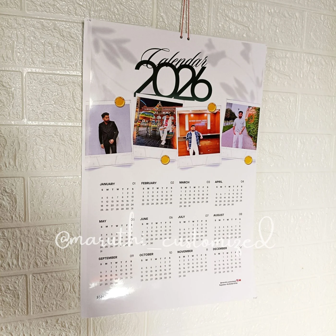 Personalised Single Sheet Calendar 2