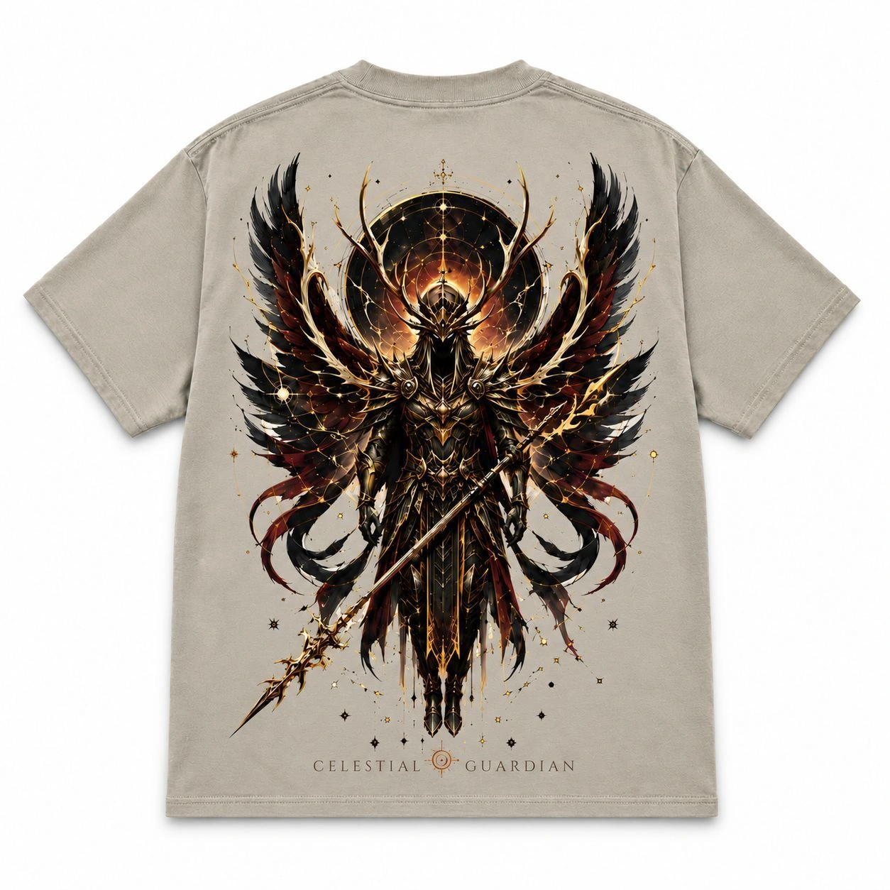 Celestial Guardian – Divine Warrior Oversized Graphic T-Shirt