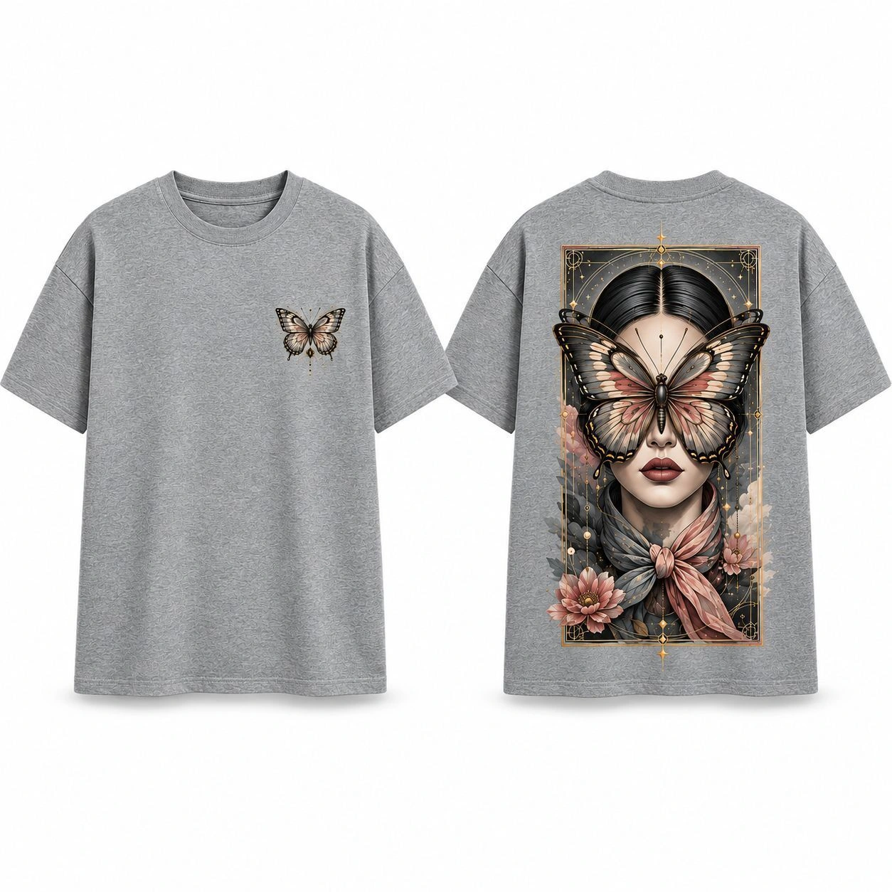 Butterfly Muse – Floral Vision Oversized Graphic T-Shirt 1