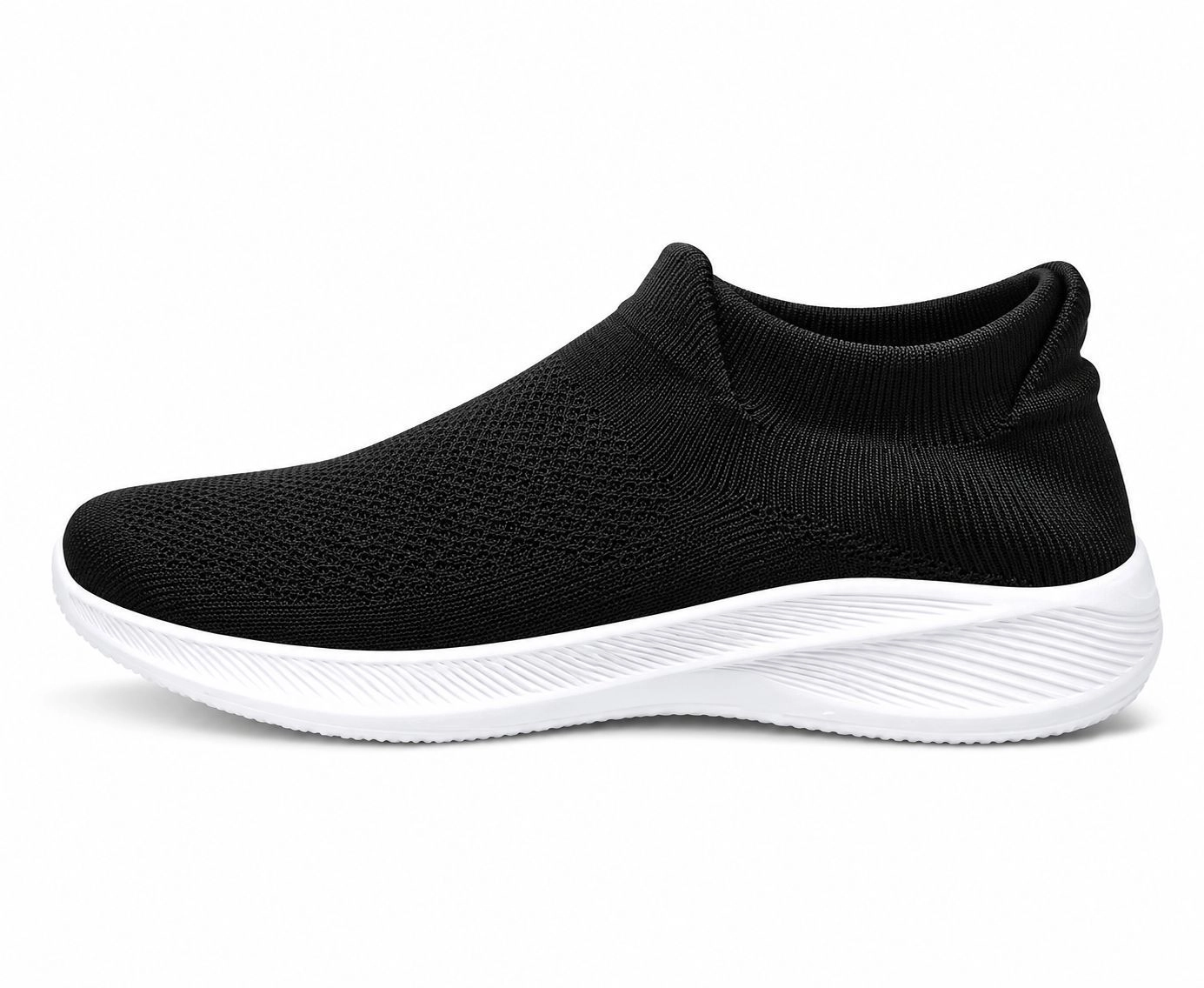 Men's Black Lightweight Slip-On Sports Shoes