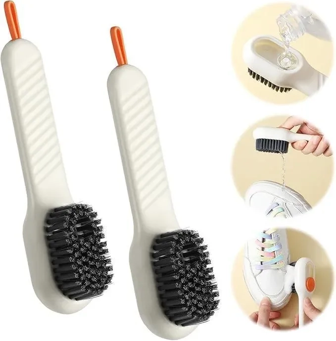 2 PCS Multifunctional Liquid Shoe Cleaning Brush with Soap Dispenser 7