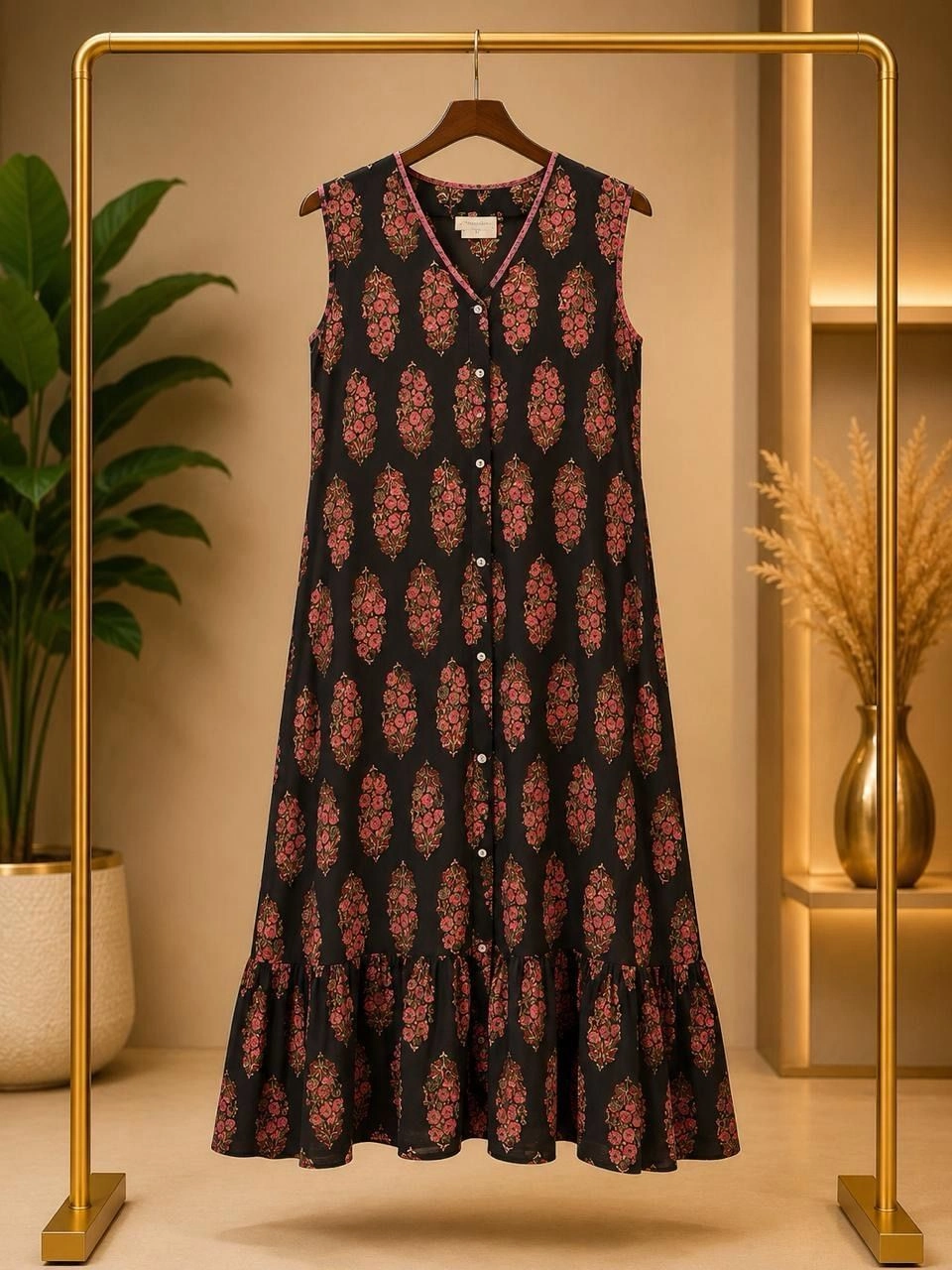 Black Floral Printed Dress