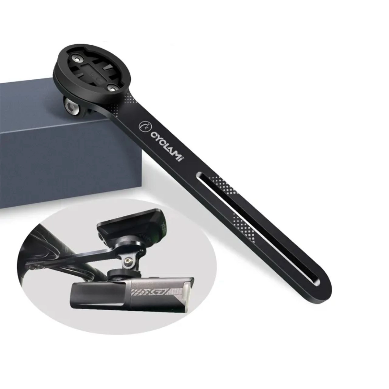 Cyclami Carbon fibre extension mount for Garmin with gopro holder 2