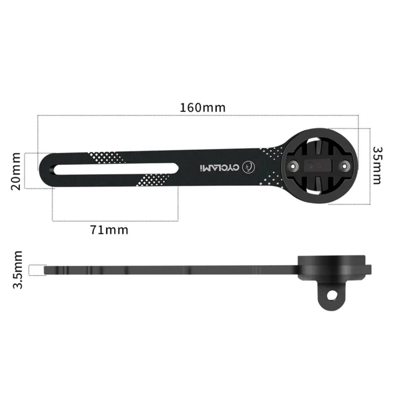 Cyclami Carbon fibre extension mount for Garmin with gopro holder 3