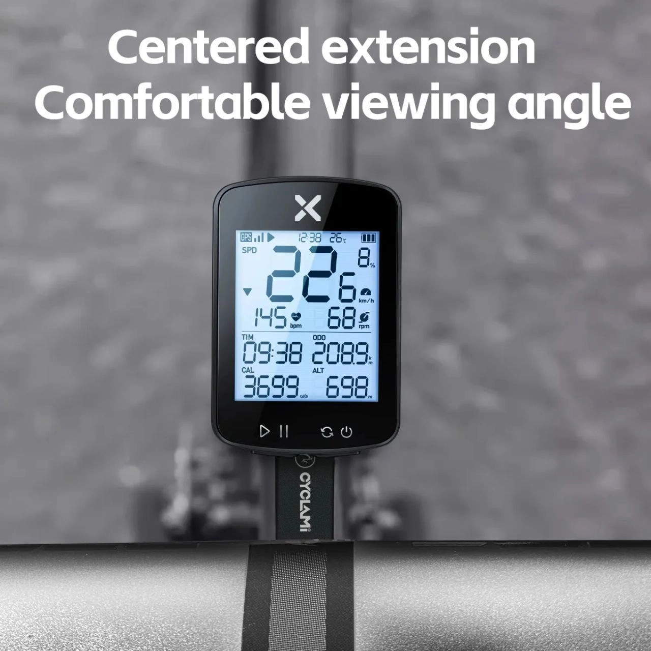 Cyclami Carbon fibre extension mount for Garmin with gopro holder 5