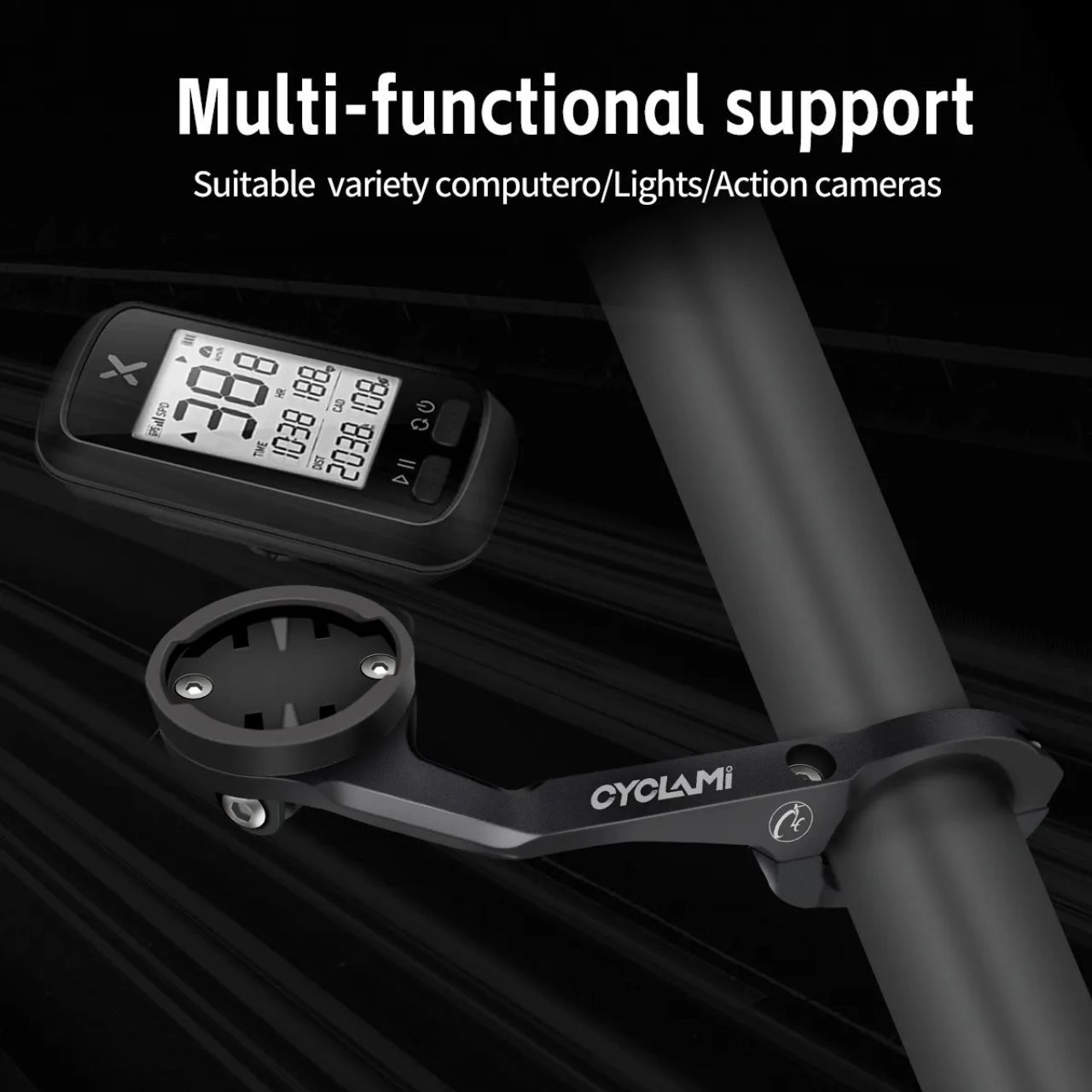 Cyclami S5 Aluminium alloy bicycle computer extension mount with gopro holder 7