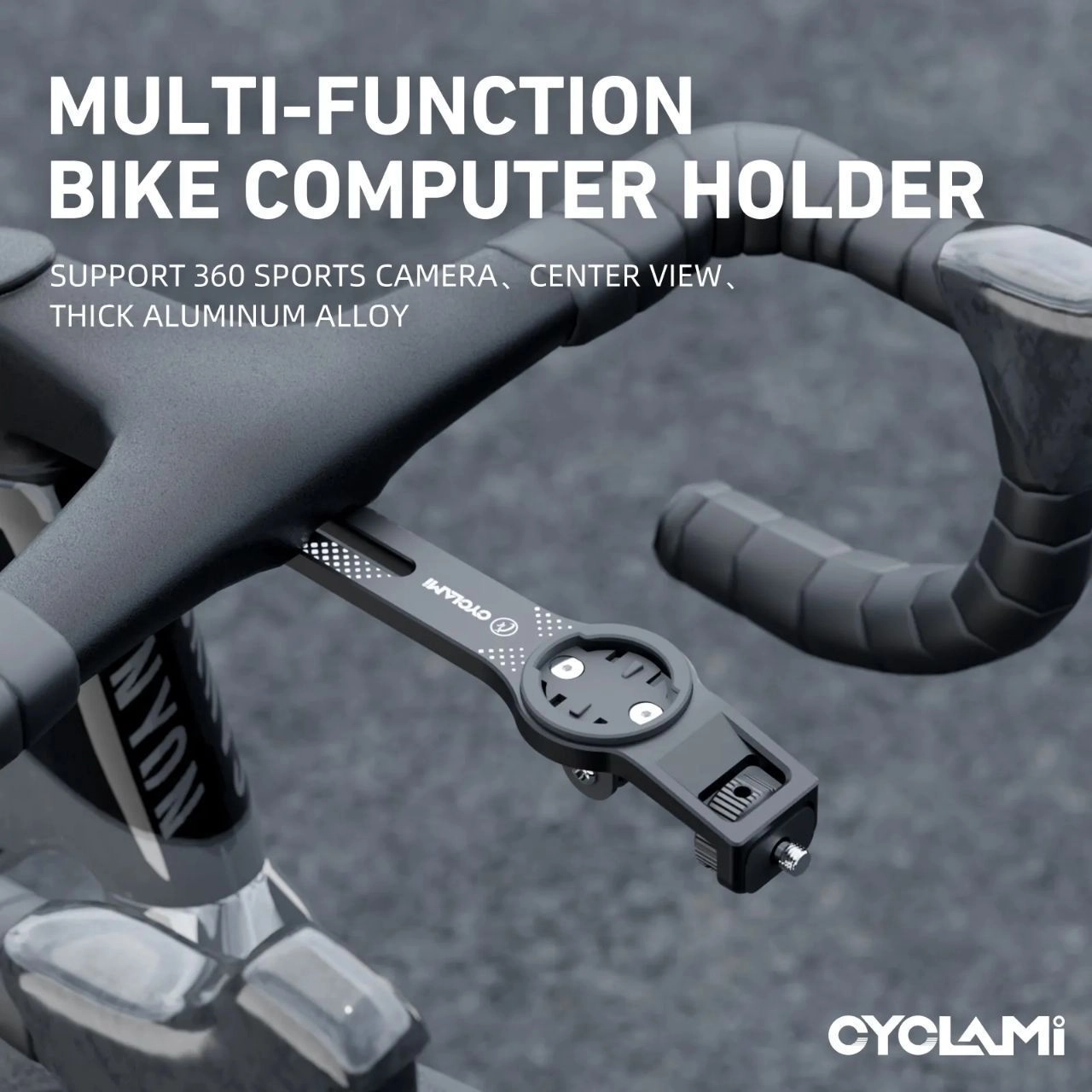 Cyclami S18 Aluminium alloy bicycle computer extension mount for insa360 with gopro holder 4