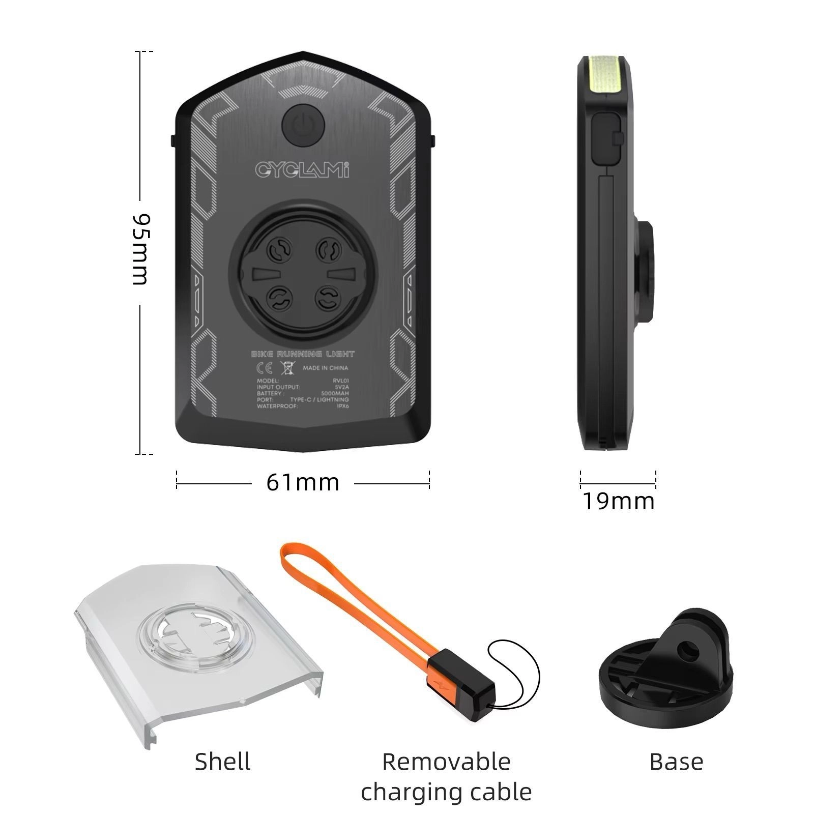 Cyclami RVL01 front light + powerbank 6