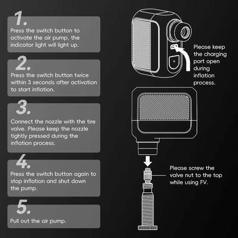 Rockbros mini portable electric air pump 3