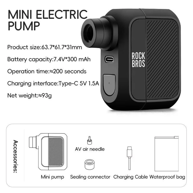 Rockbros mini portable electric air pump 8