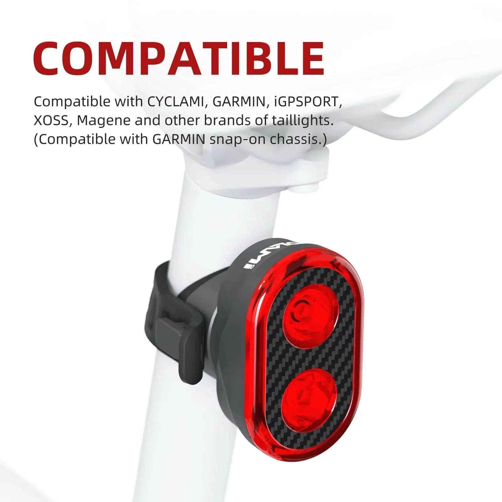 Ant-slip tail light mount featured for garmin 4