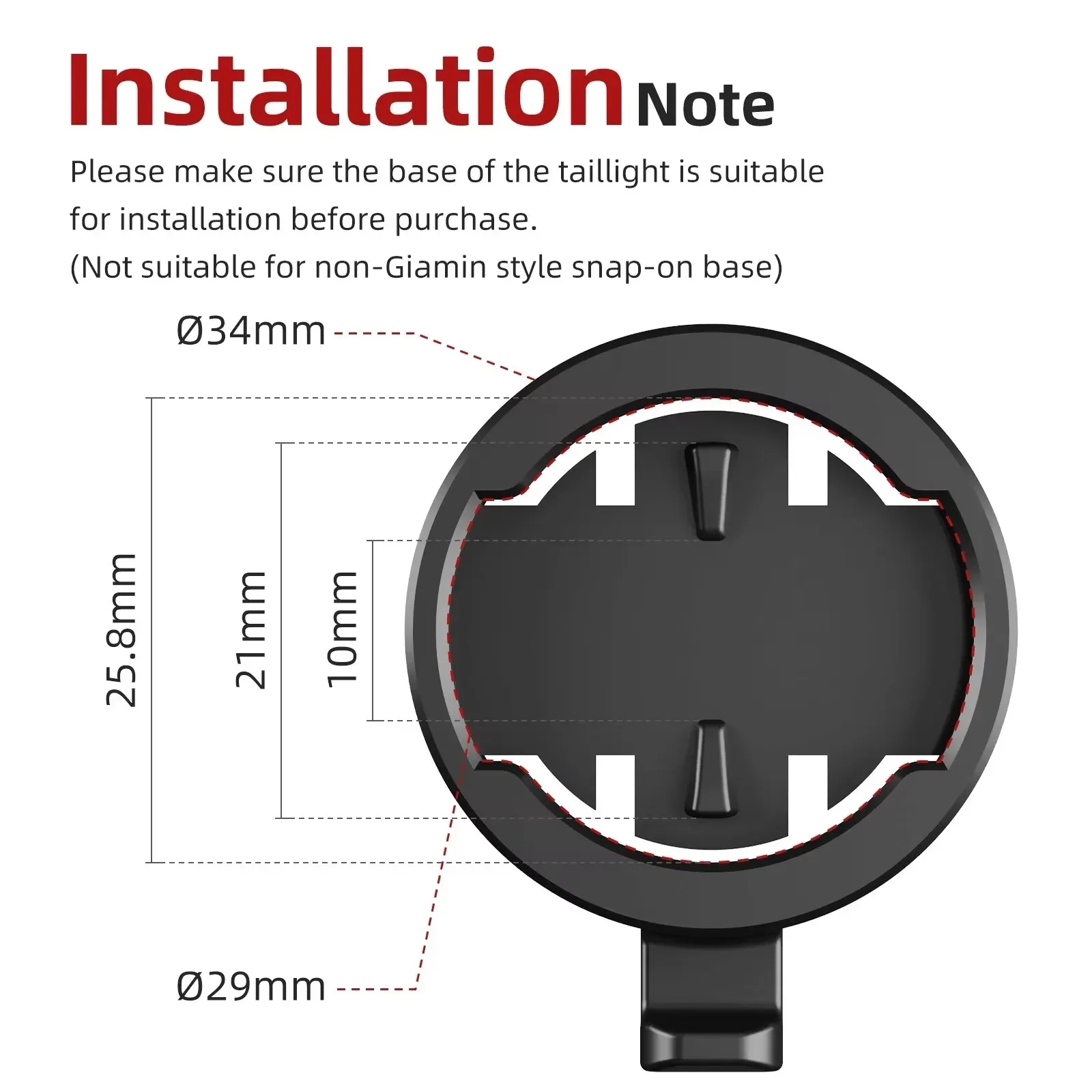 Ant-slip tail light mount featured for garmin 5