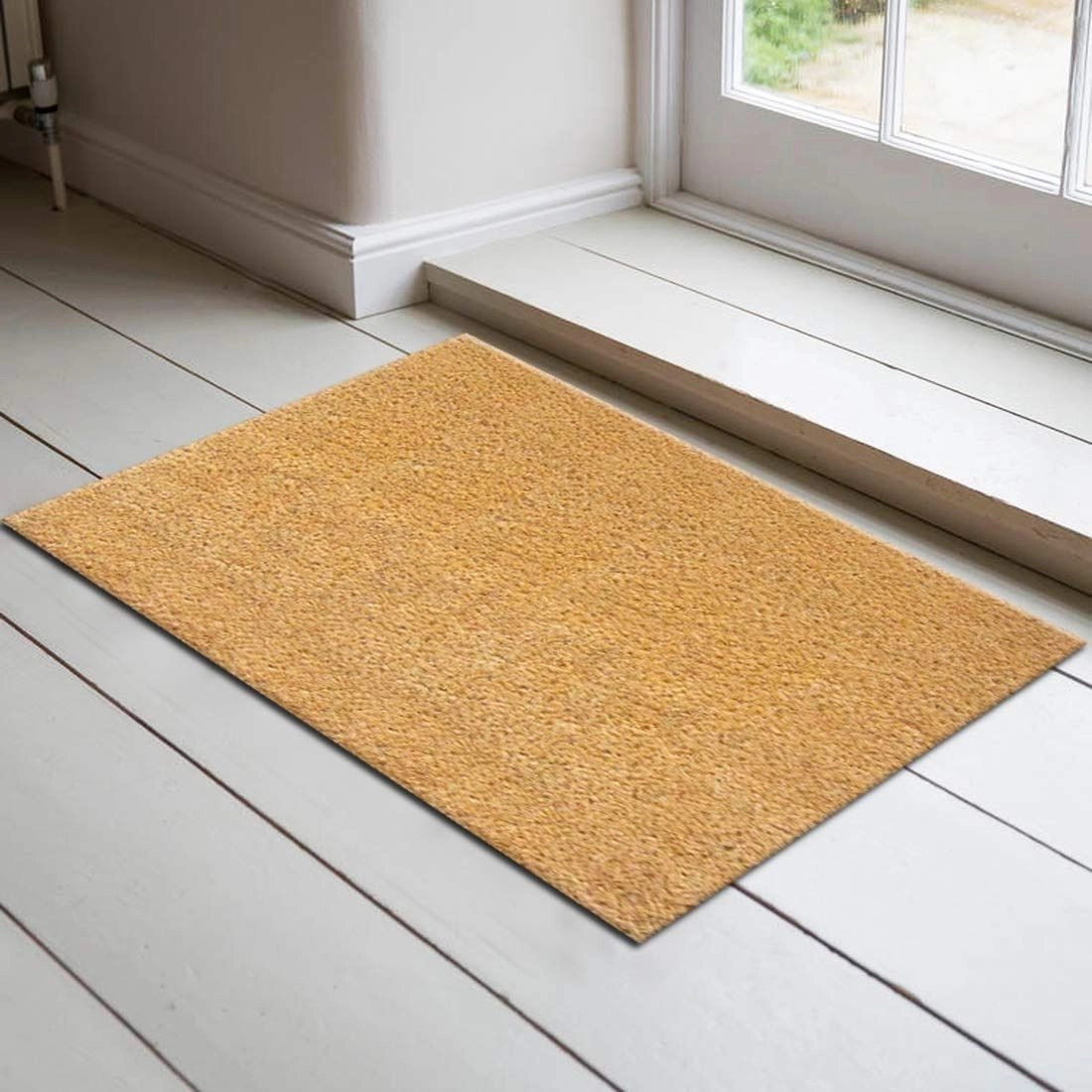 Natural Coir Door Mat - Plain Blank Anti Slip Light Brown colour 1