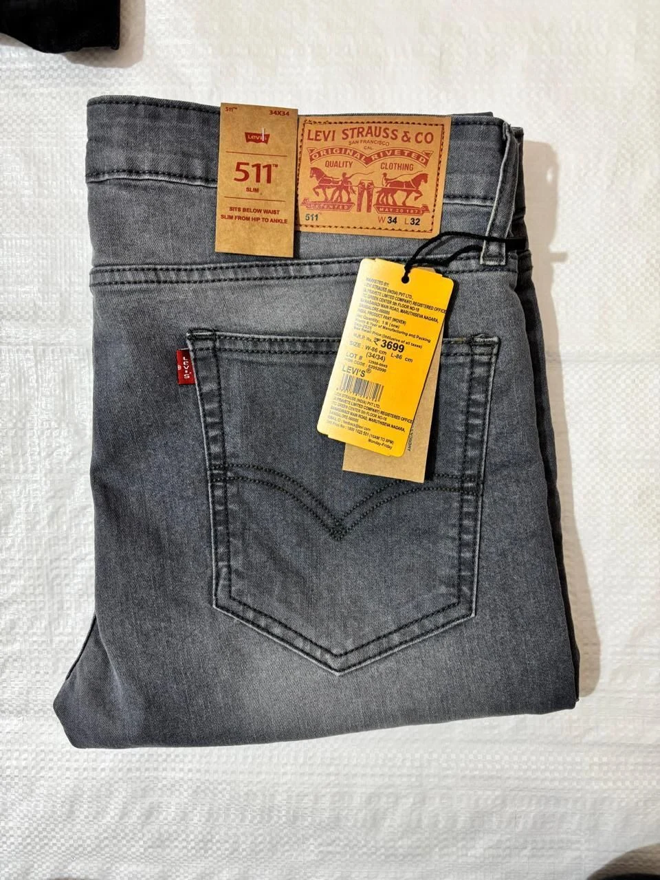 LEVI'S DENIM JEANS 511 WITH BRAND BILL AJ7819GAFH 4