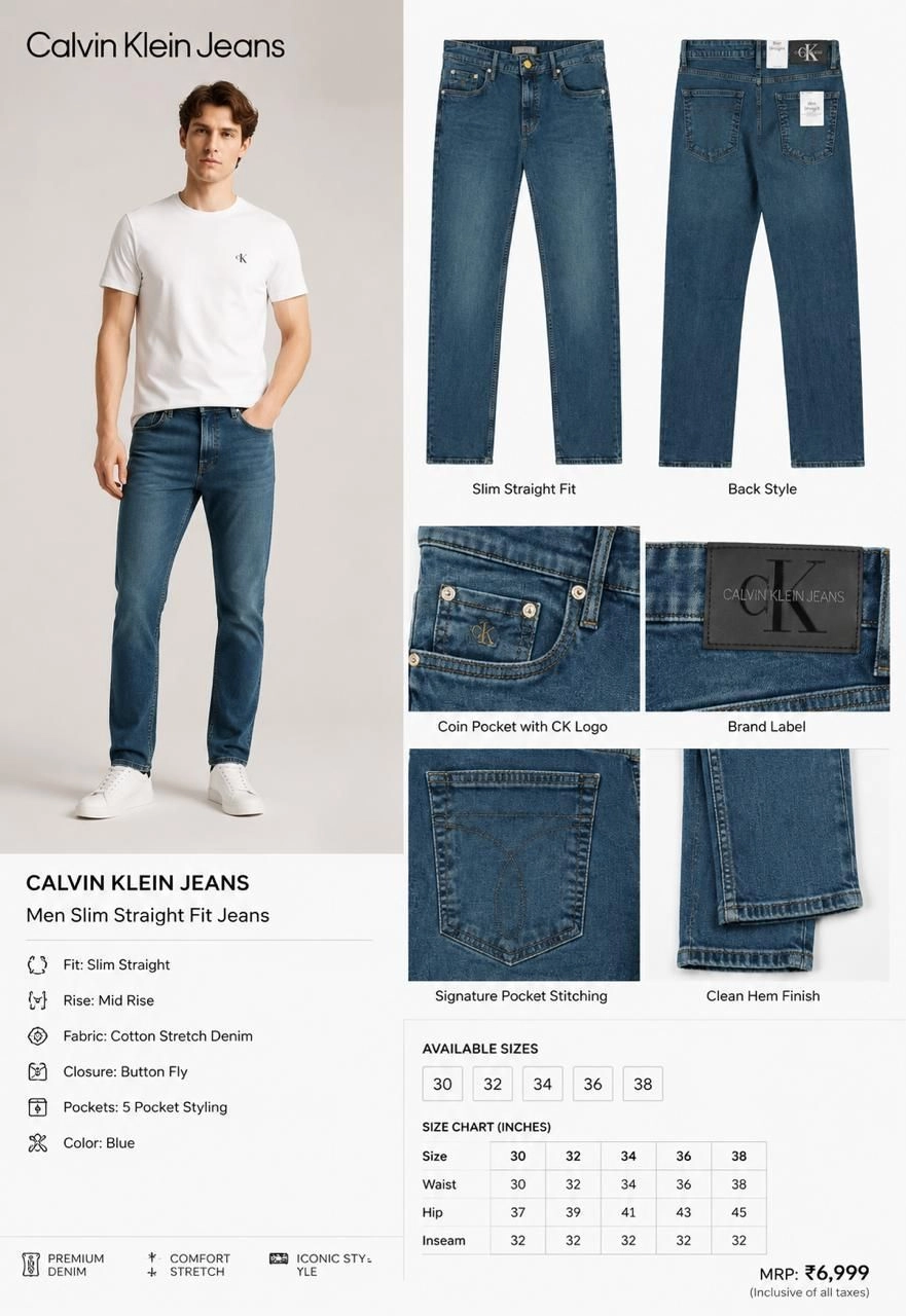 CALVIN KLEIN ( CK) JEANS DENIM WITH BRAND BILL 1