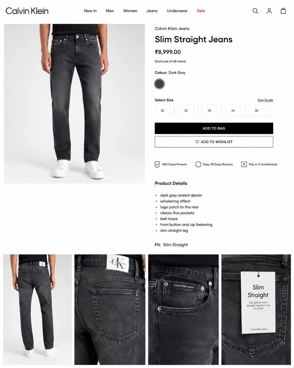 CALVIN KLEIN ( CK) JEANS DENIM WITH BRAND BILL 3