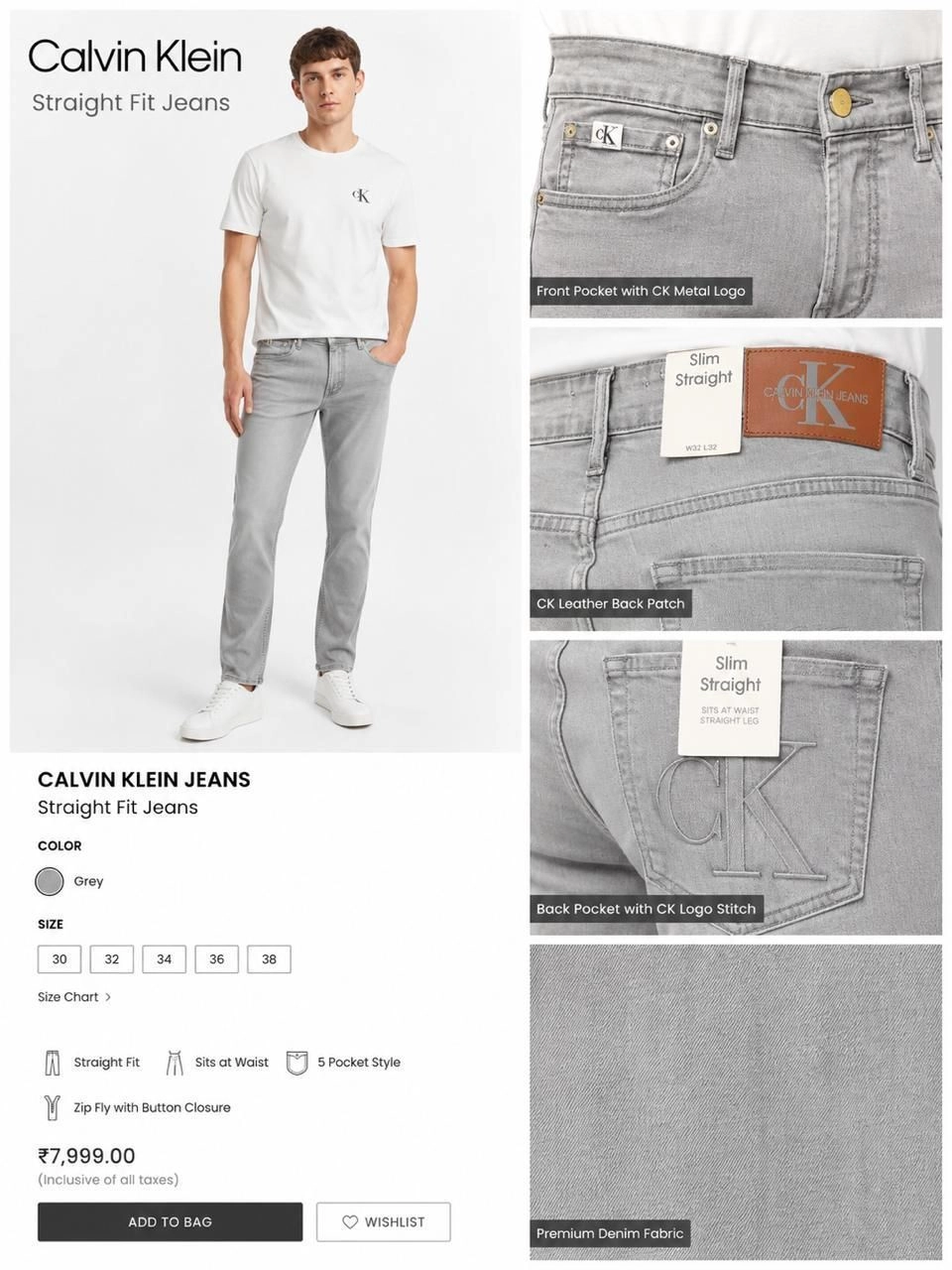 CALVIN KLEIN ( CK) JEANS DENIM WITH BRAND BILL 4