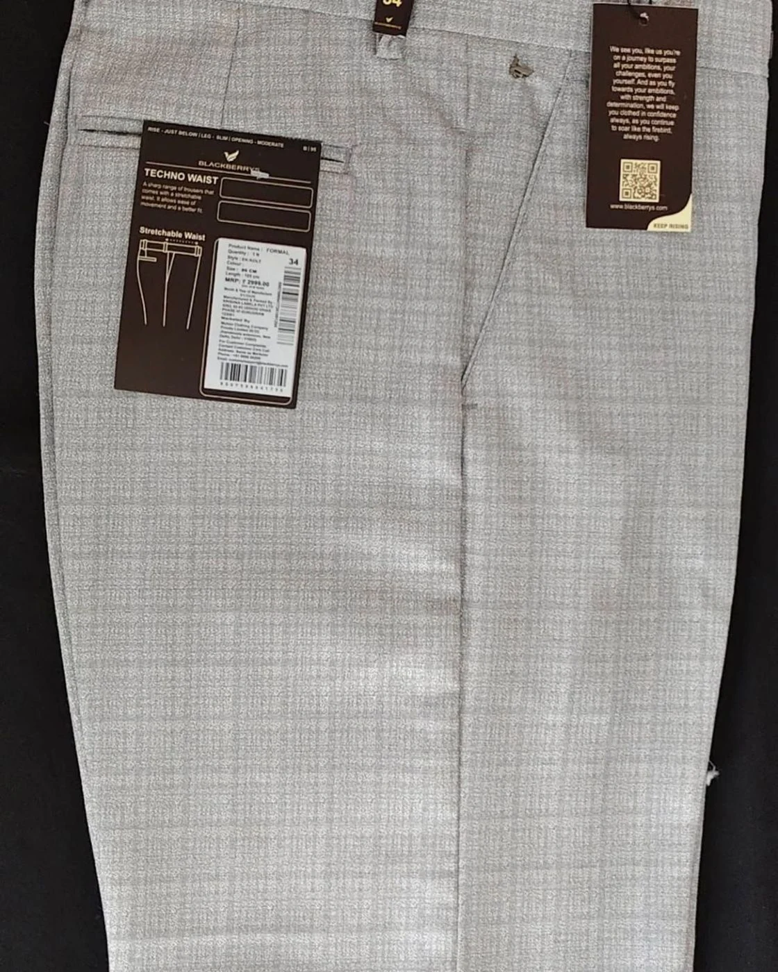 BLACKBERRY CHINOS WITH BRAND BILL 8