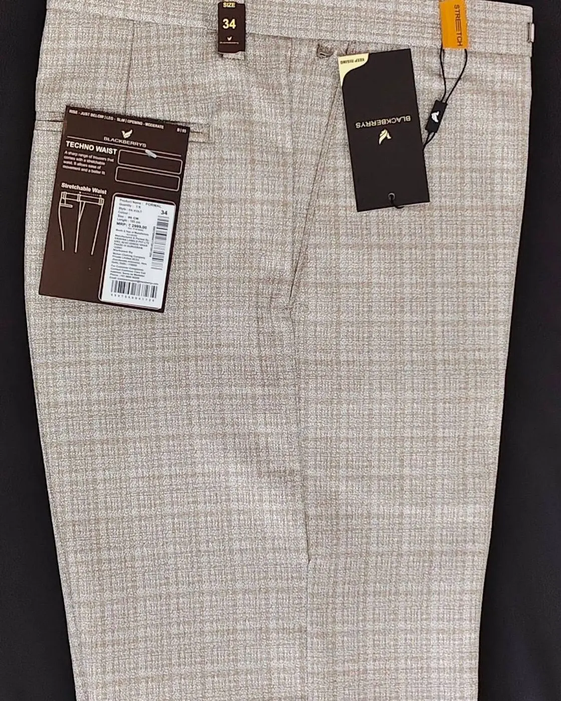 BLACKBERRY CHINOS WITH BRAND BILL 10