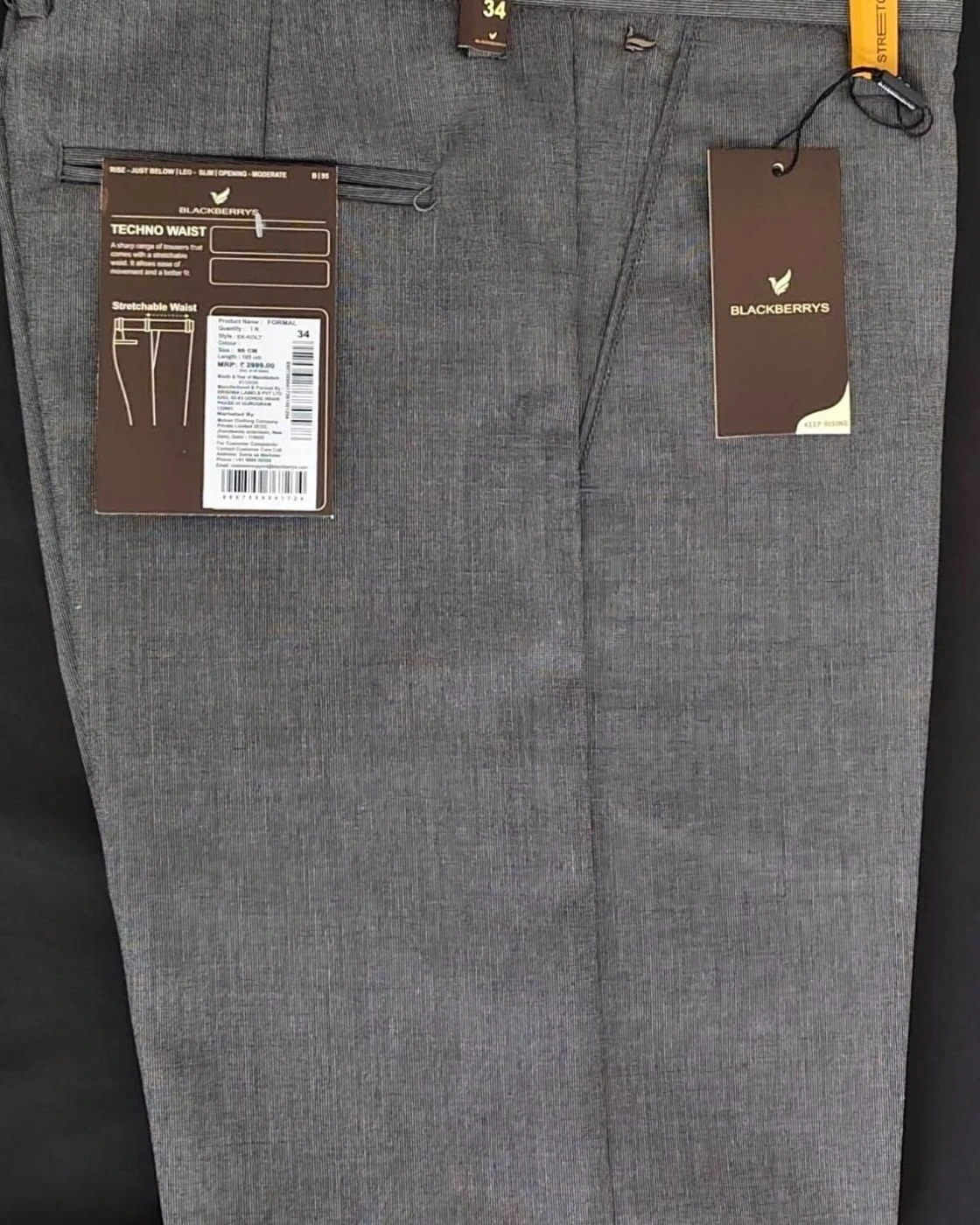 BLACKBERRY CHINOS WITH BRAND BILL 11
