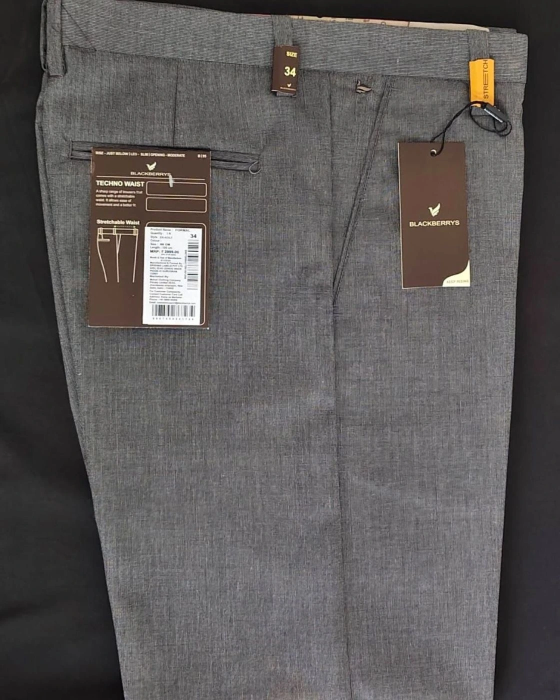 BLACKBERRY CHINOS WITH BRAND BILL 14