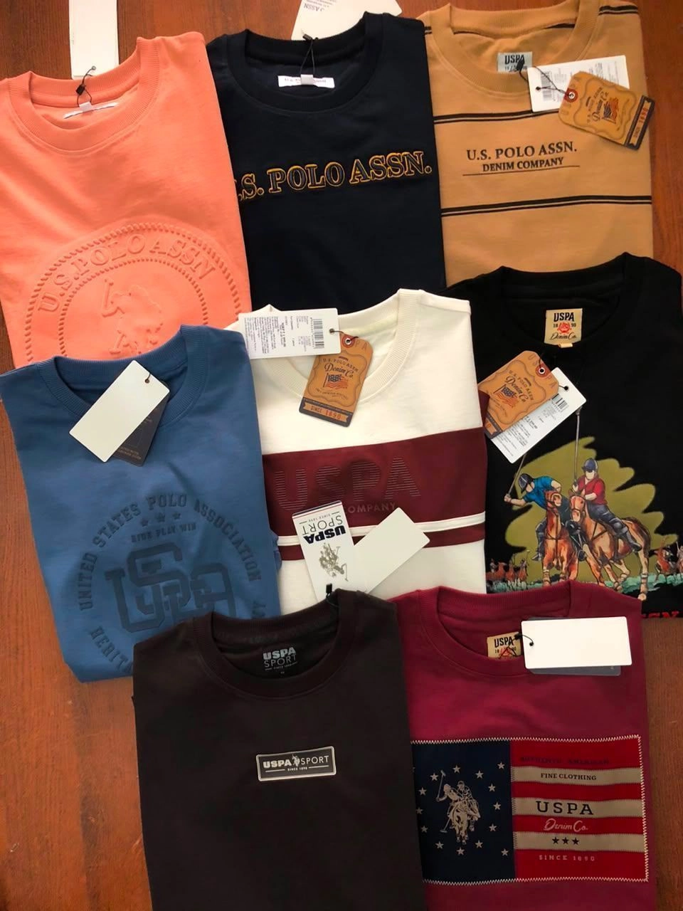 USPA CREW ROUND NECK T-SHIRT WITH BRAND BILL 2