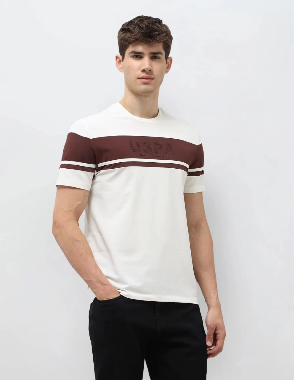 USPA CREW ROUND NECK T-SHIRT WITH BRAND BILL 4