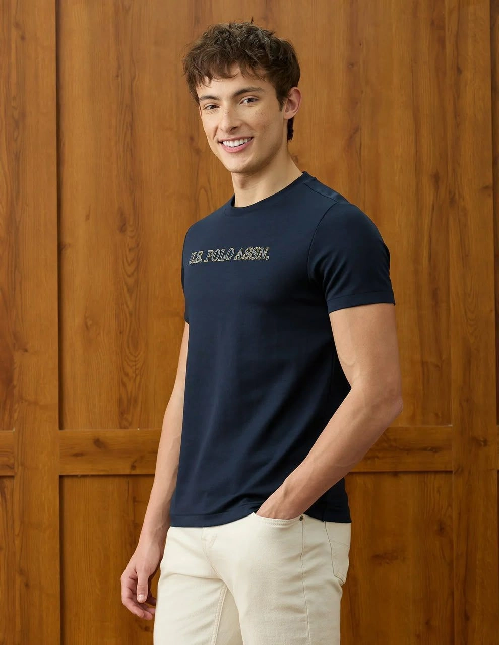 USPA CREW ROUND NECK T-SHIRT WITH BRAND BILL 5