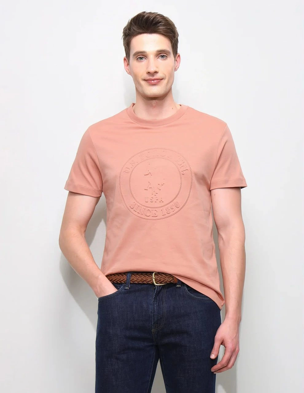 USPA CREW ROUND NECK T-SHIRT WITH BRAND BILL 6