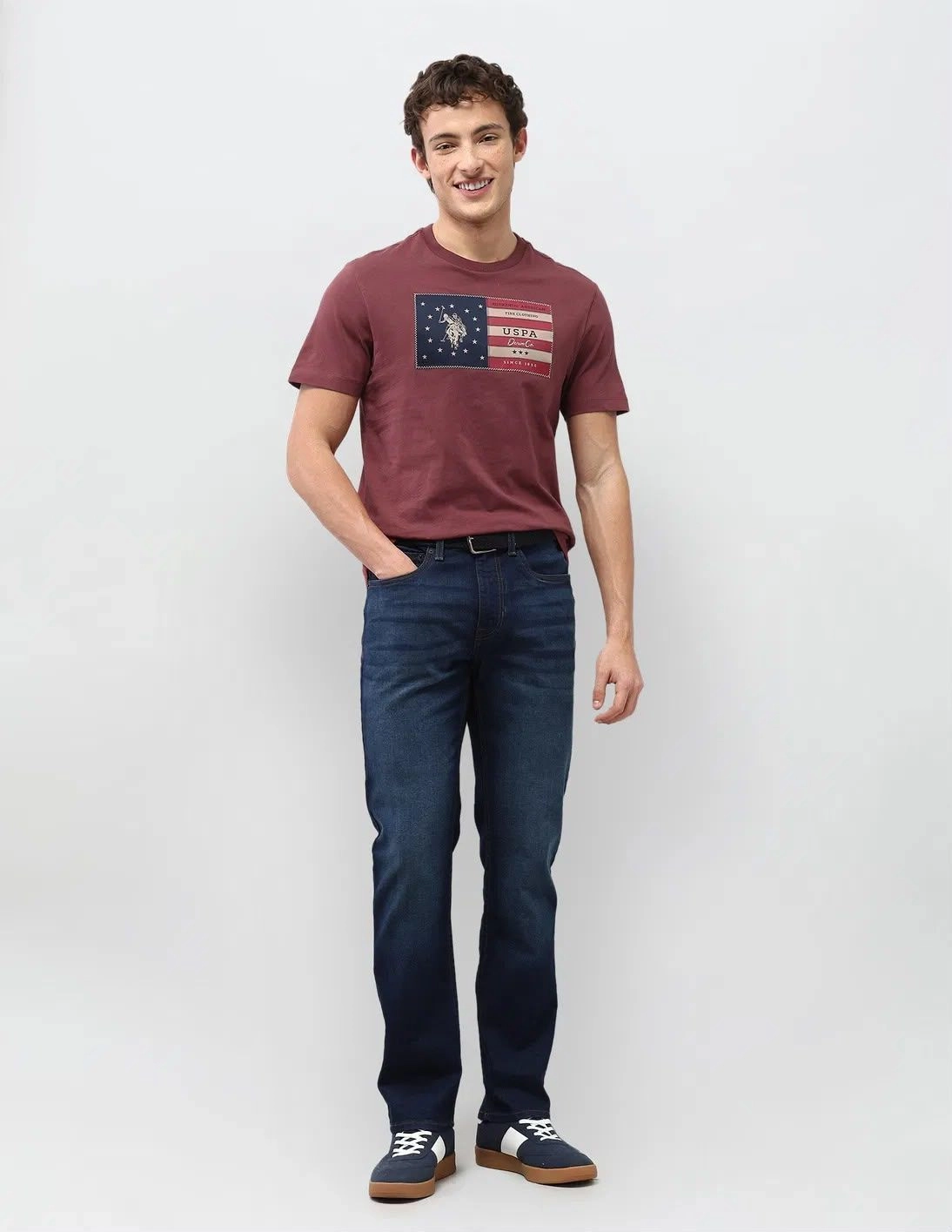 USPA CREW ROUND NECK T-SHIRT WITH BRAND BILL 8