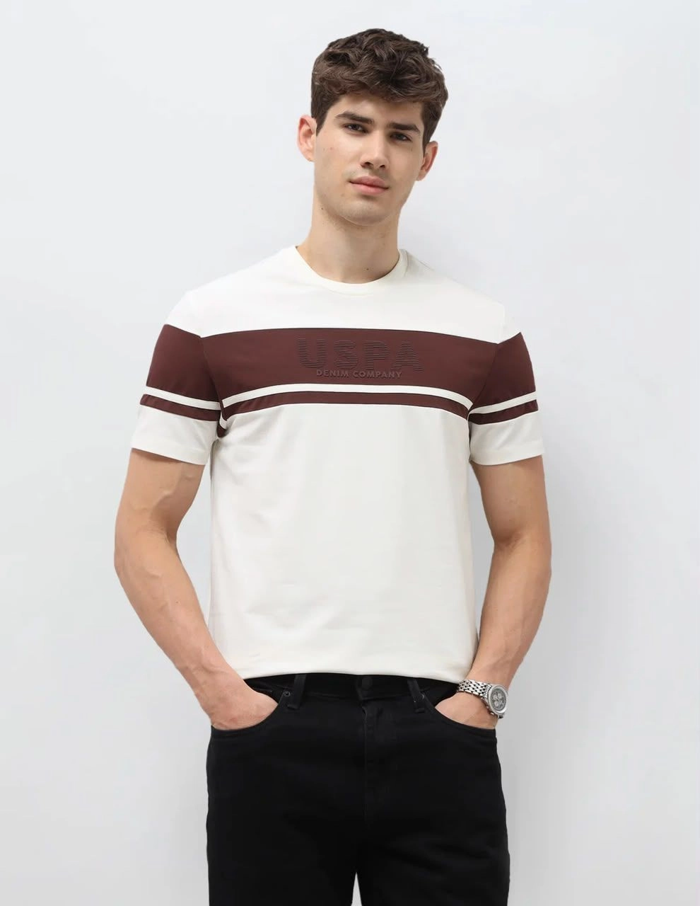 USPA CREW ROUND NECK T-SHIRT WITH BRAND BILL 18