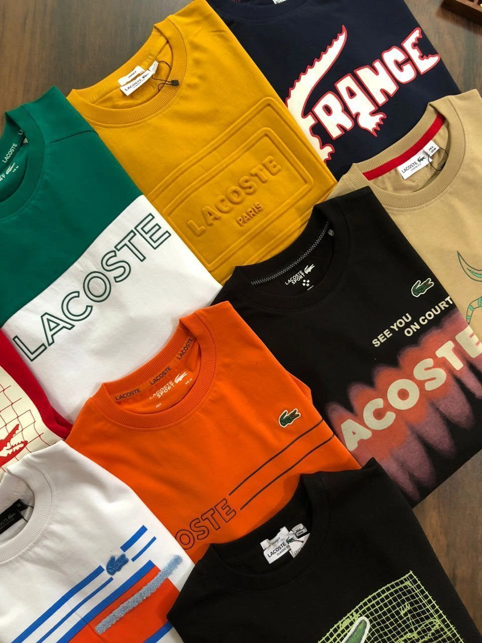 LACOSTE ROUND NECK T-SHIRT FV-8298HV WITH BRAND BILL 1
