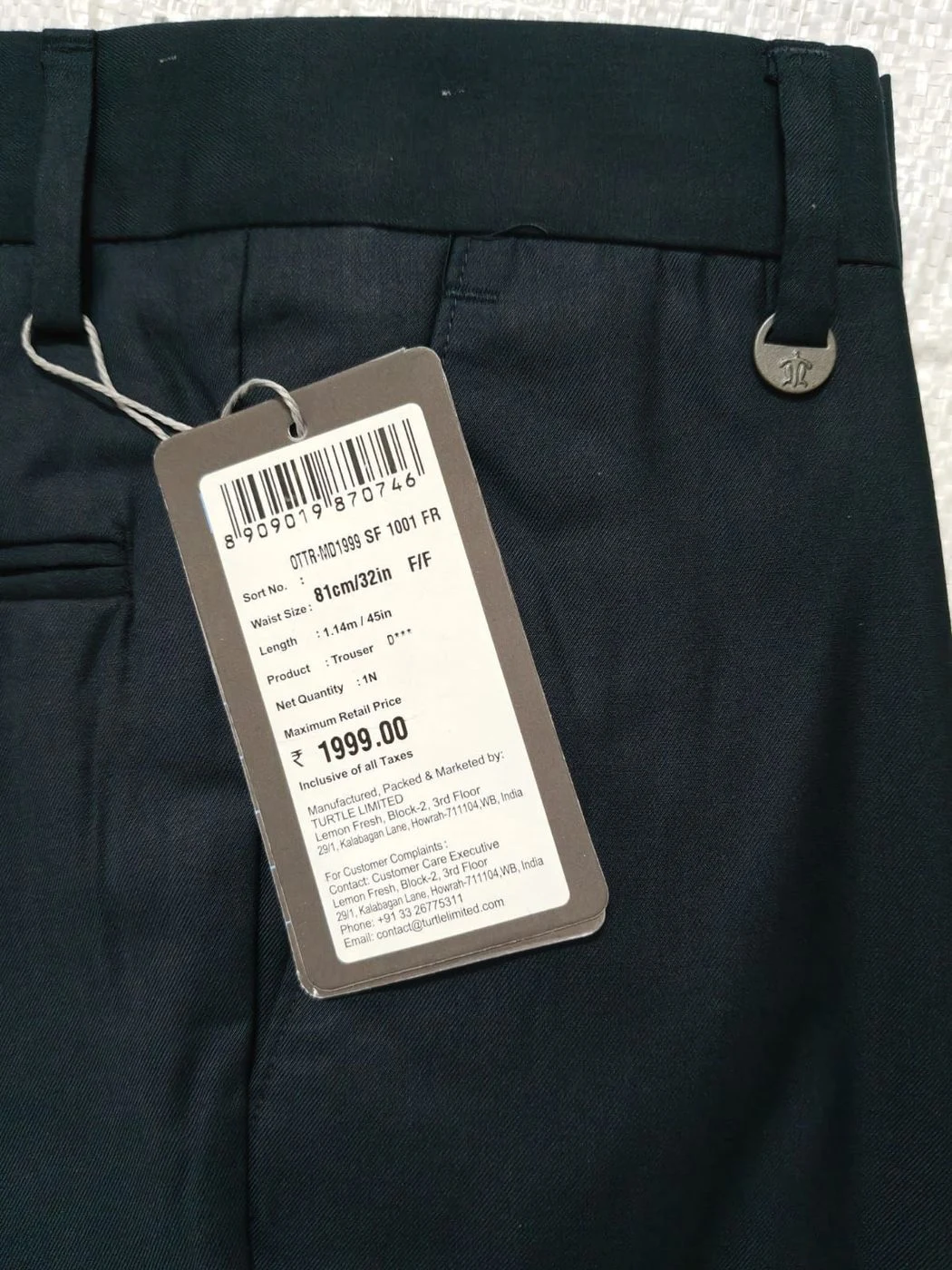 TURTLE 🐢 FORMAL PANTS GDJB0030 WITH BRAND BILL 3