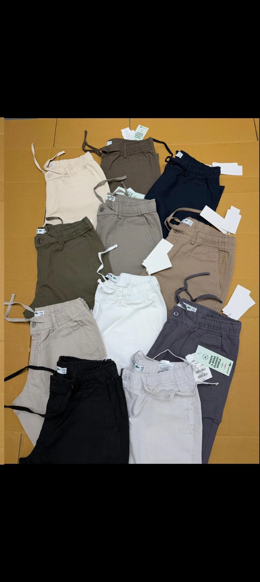LACOSTE MENS LINEN PANTS X16 WITH BRAND BILL 1
