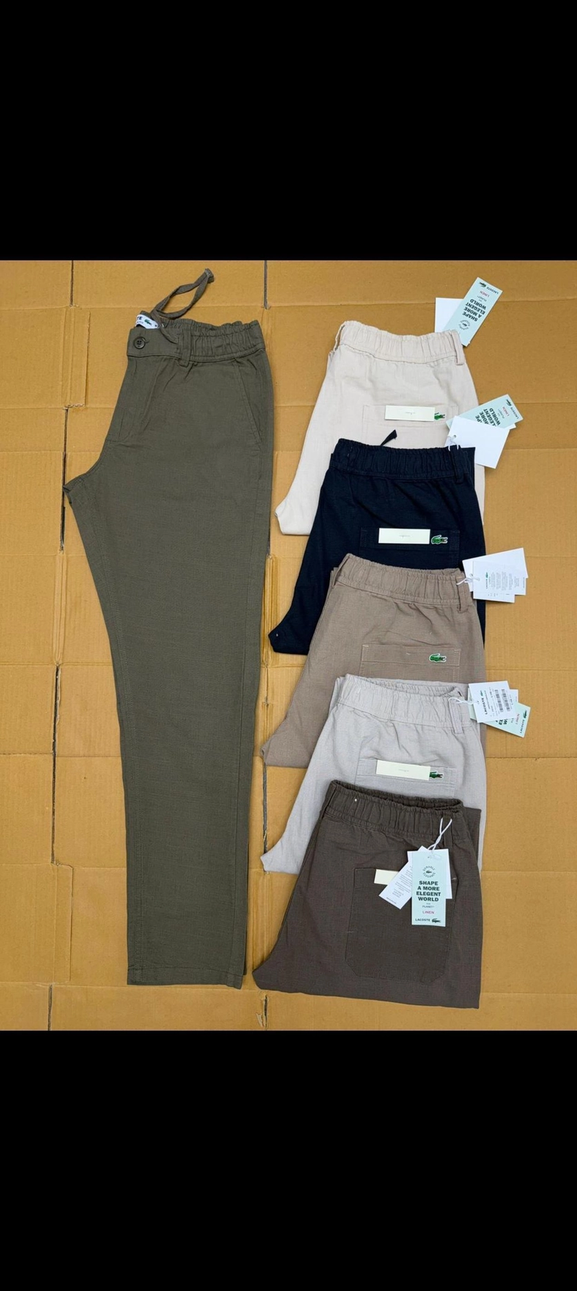 LACOSTE MENS LINEN PANTS X16 WITH BRAND BILL 2