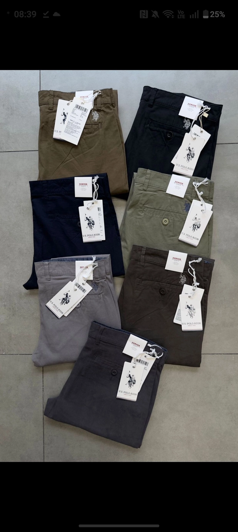 US POLO TROUSER PANT TWILL PEACH 🍑 WITH BRAND BILL 1
