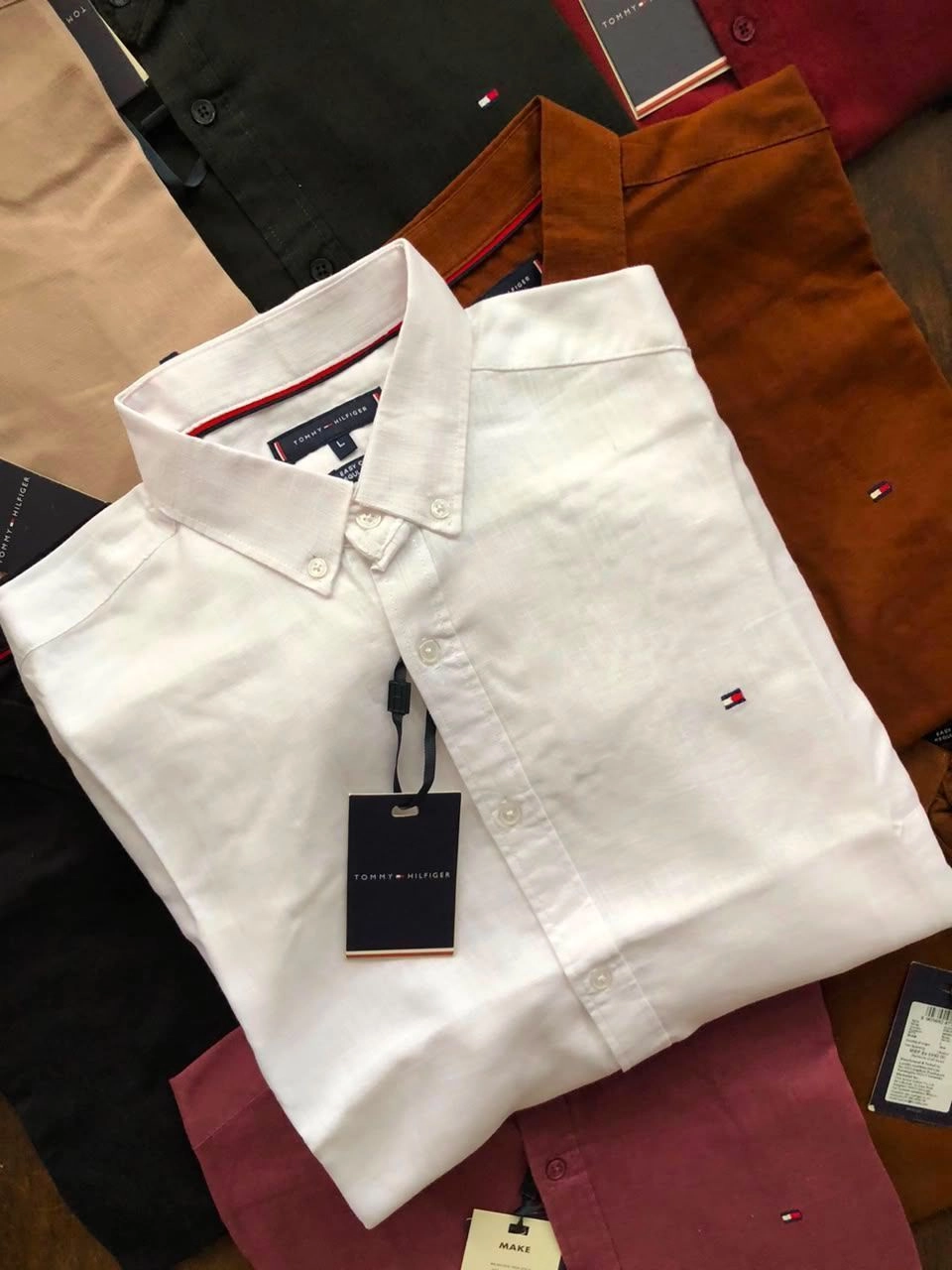 TOMMY HILFIGER LINEN SHIRTS WITH BRAND BILL 6