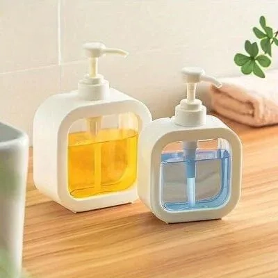 Square Liquid Soap Dispenser with Pump – Refillable Hand Wash Bottle