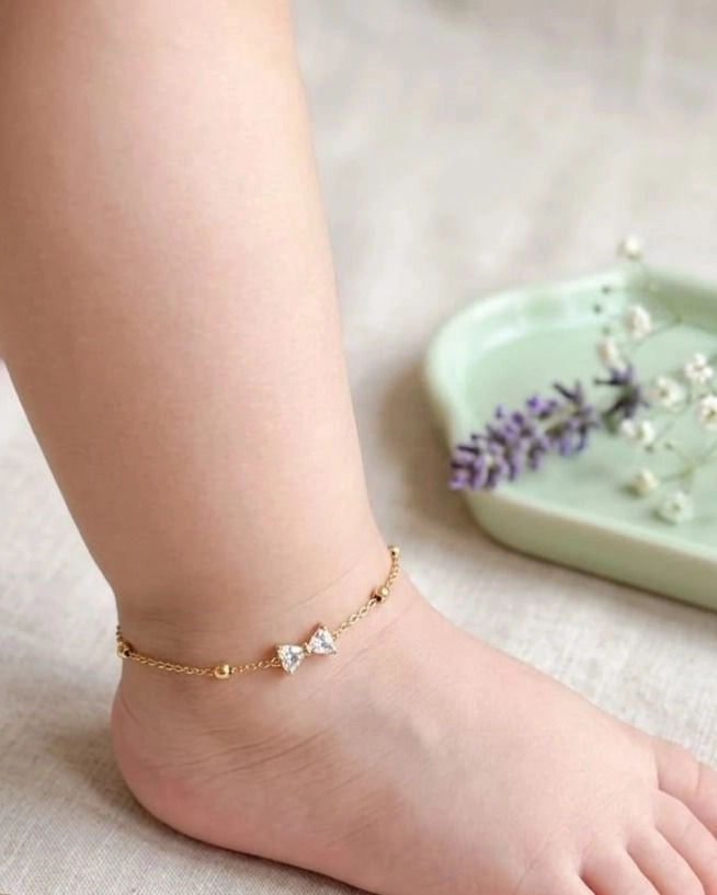 Single bow kids Anklets