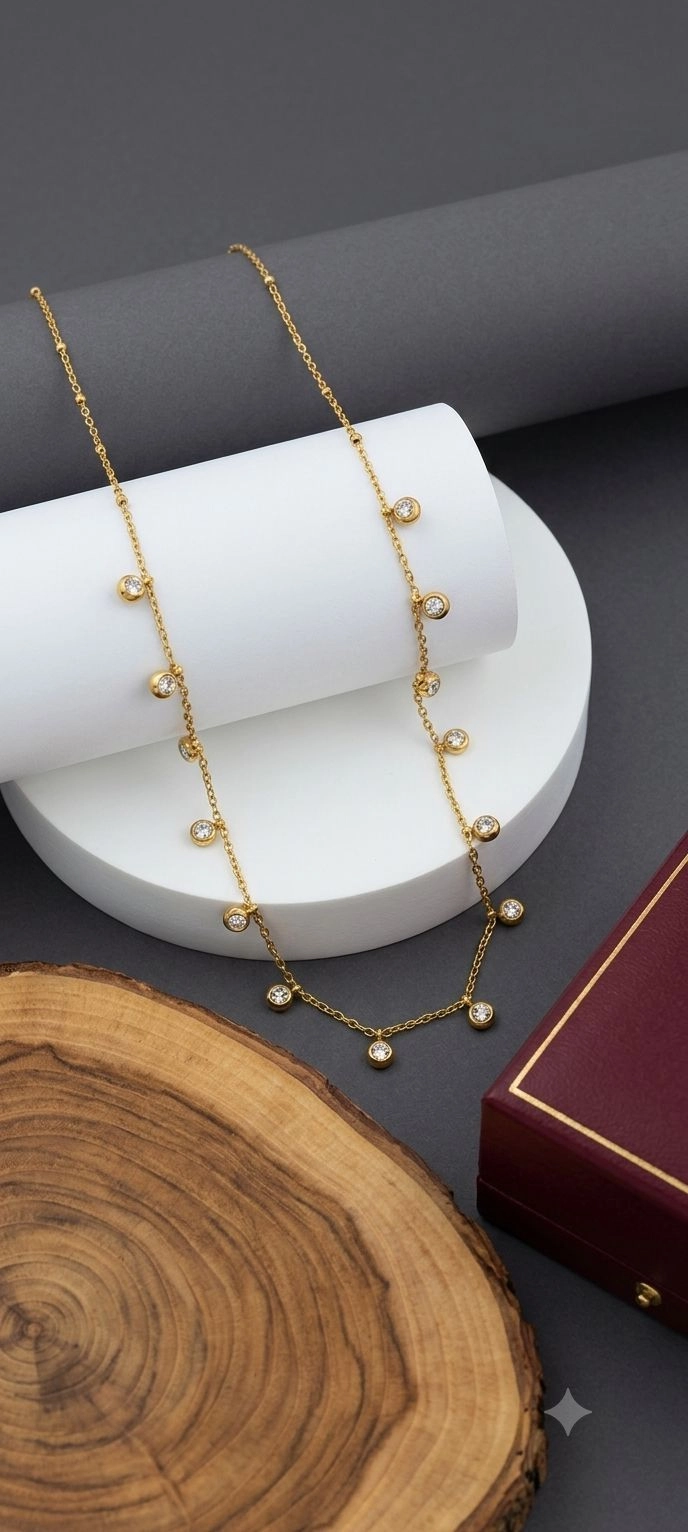 White stone charm necklace 2