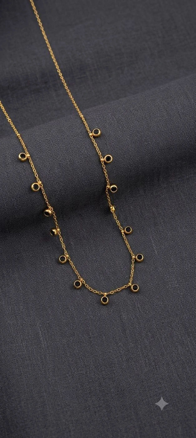 Black stone charm necklace 2