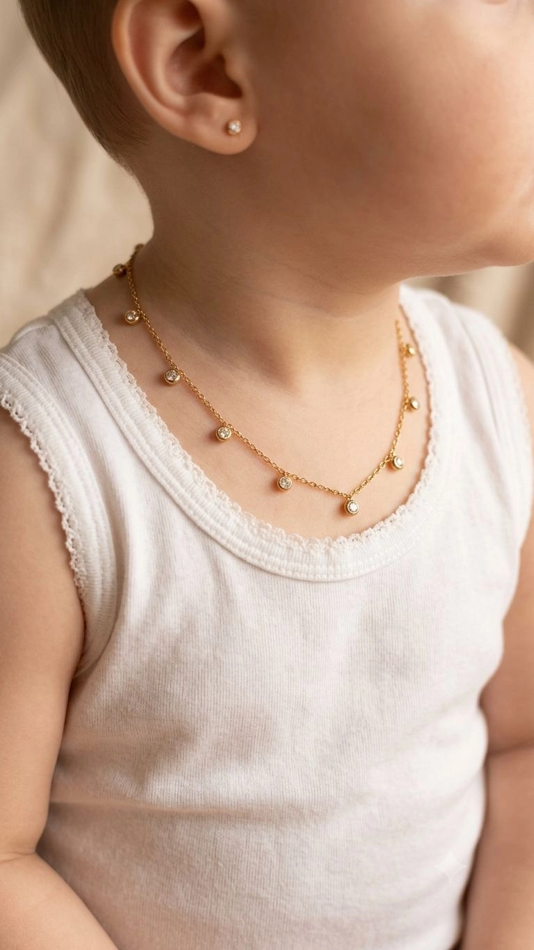 White stone charm necklace 1