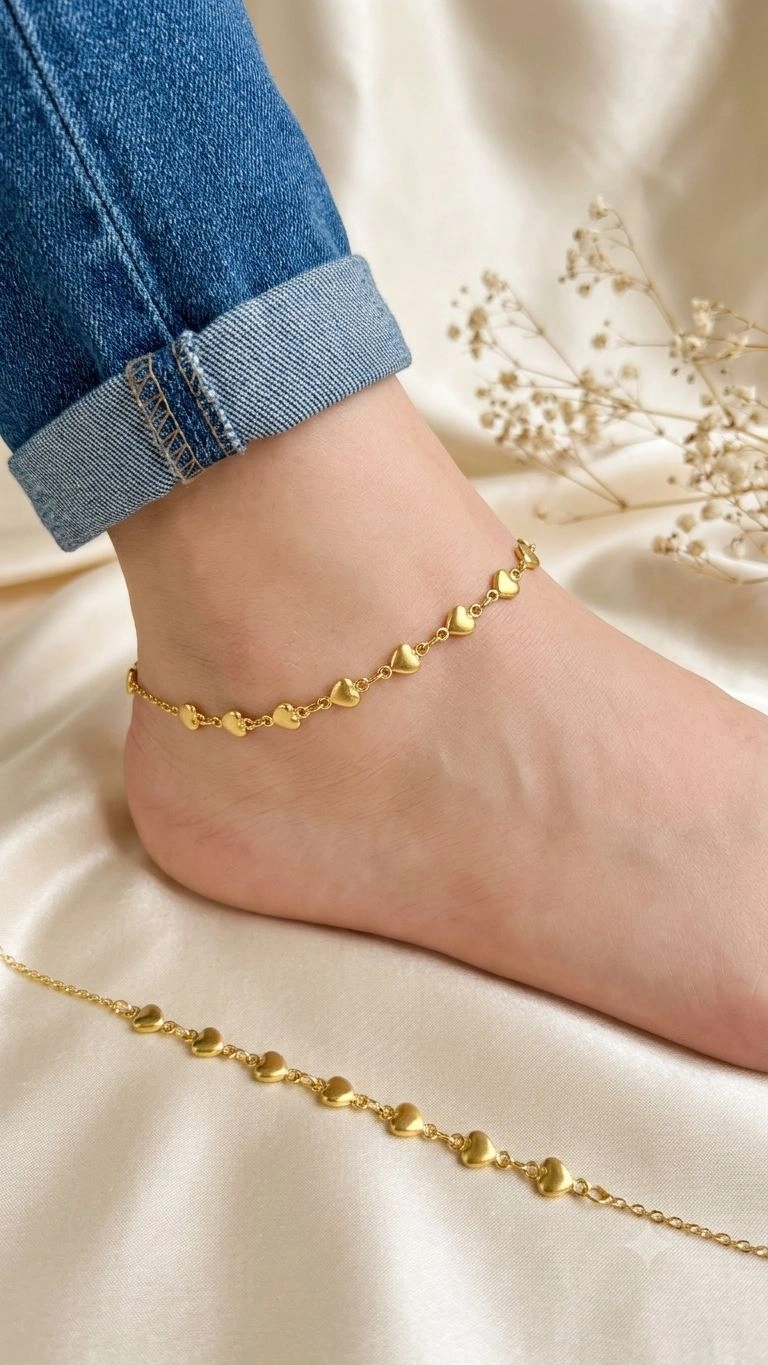 Solid heart Adults Anklets