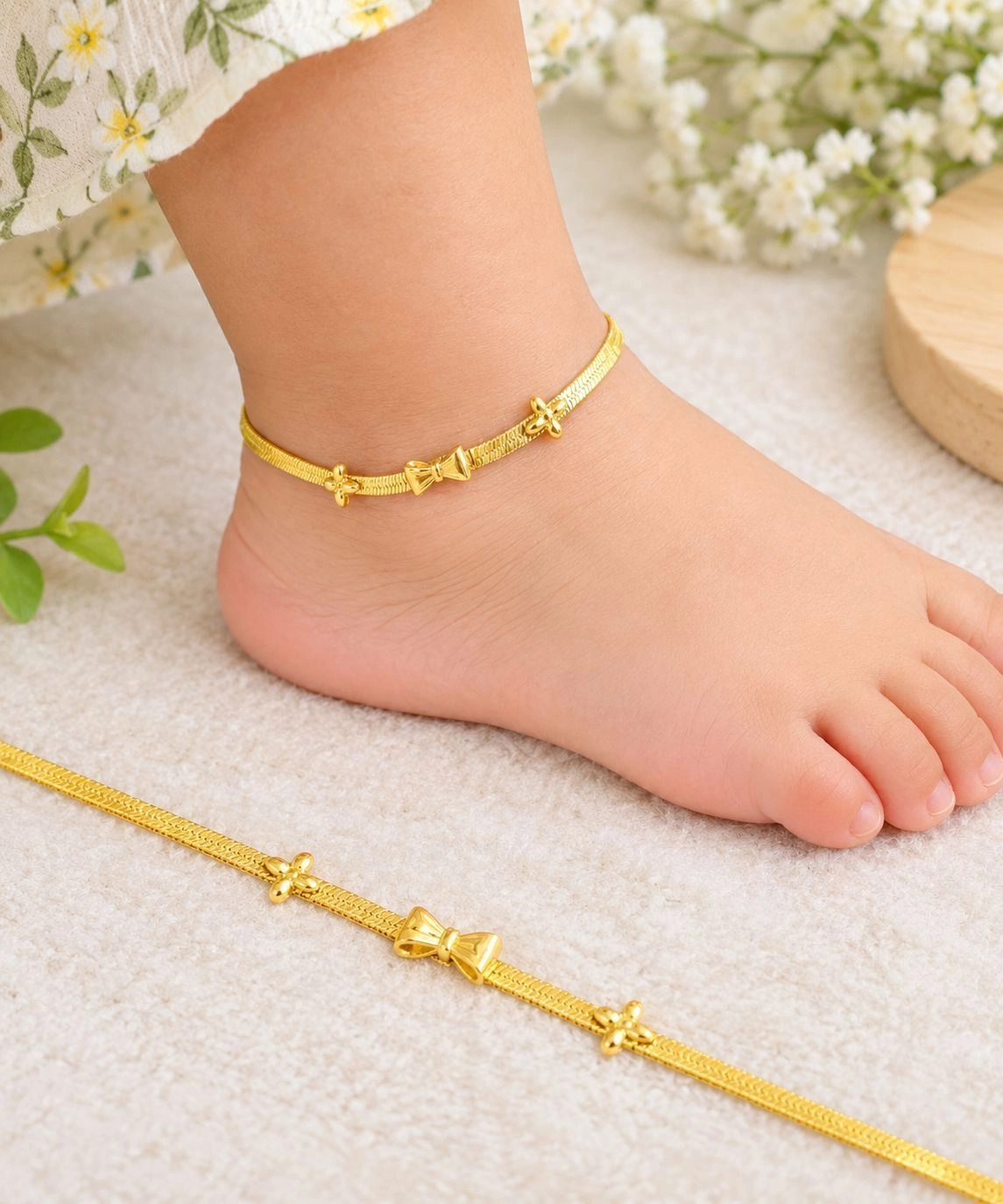 Snake chain with bow kids Anklets