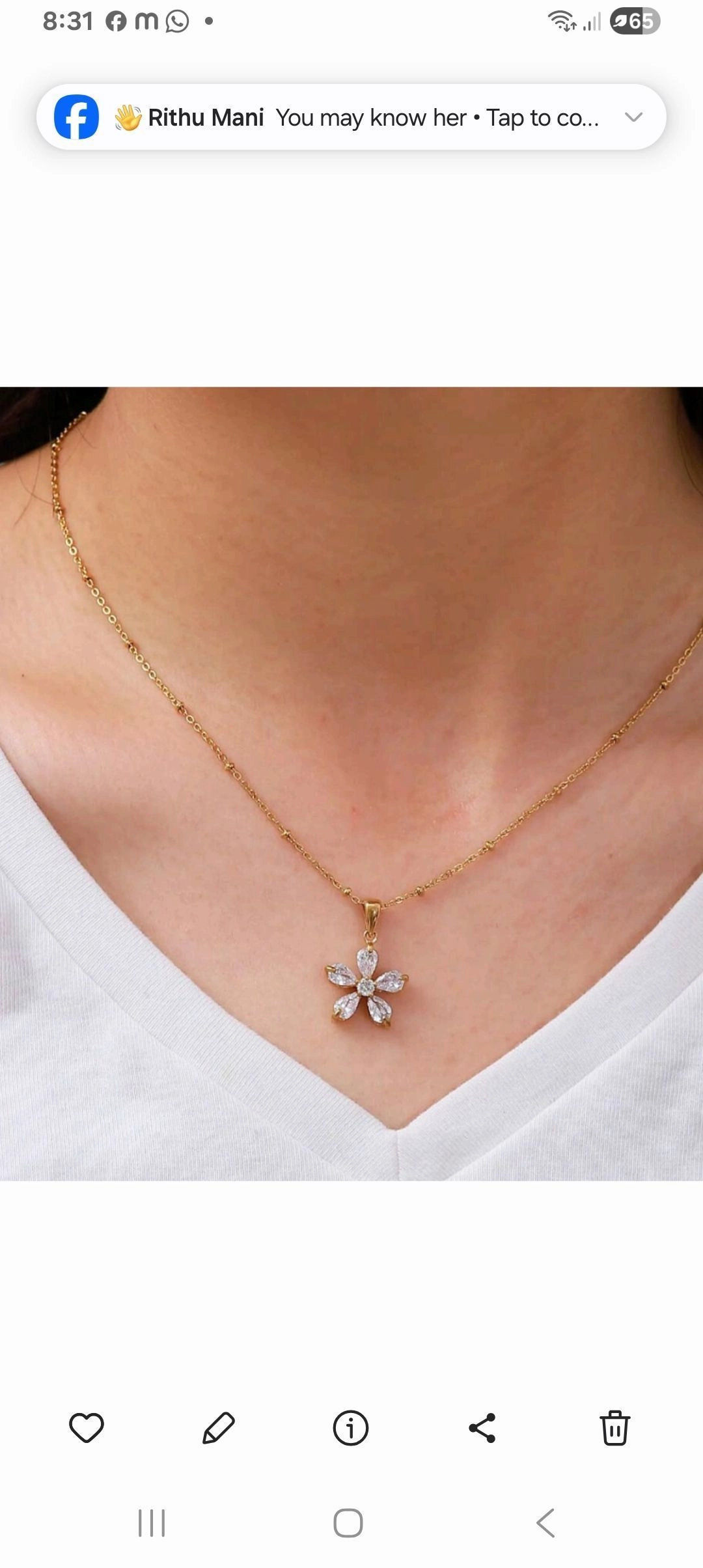 PVD plated flower pentant
