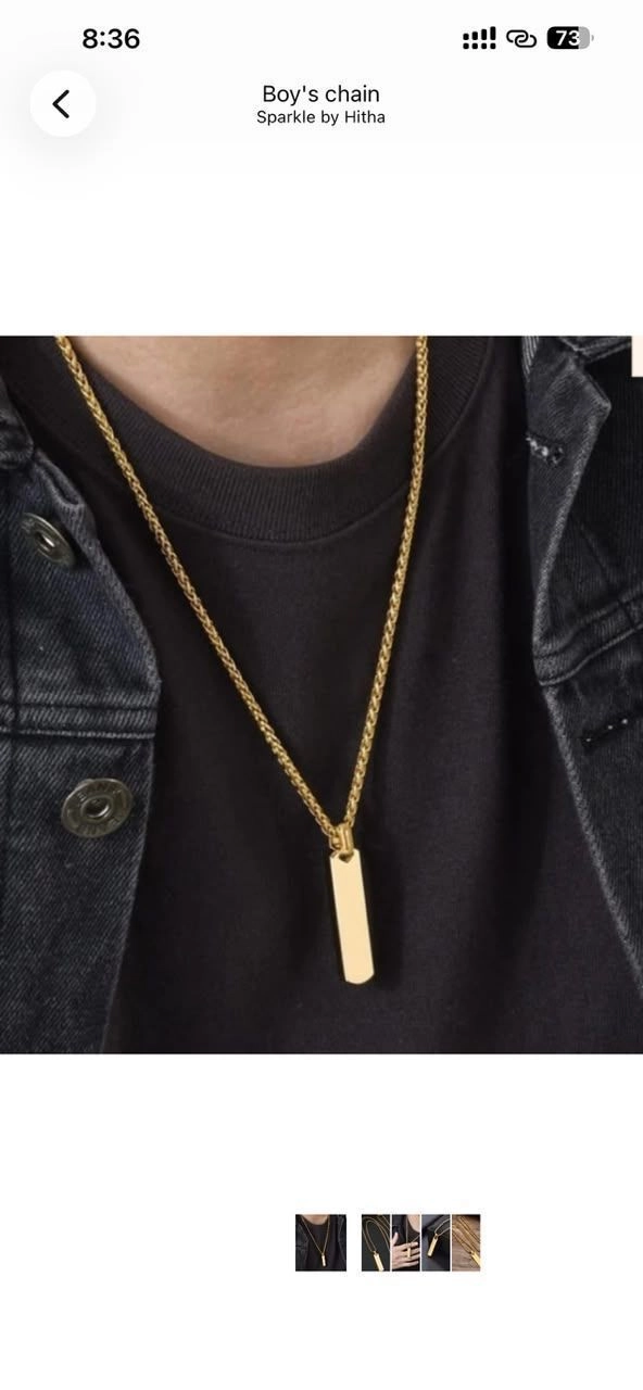 Rectangular pentant mens chain 1